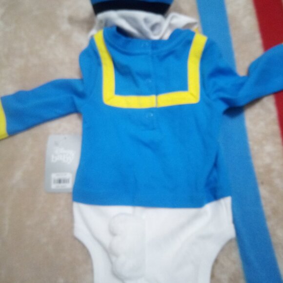 Disney Baby, Donald Duck, Baby, Long Sleeved, Onesie Costume With Hood - Picture 4 of 4
